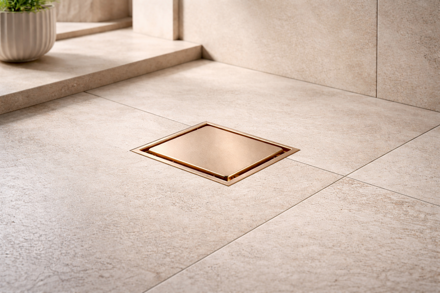 Drain Tile by Aquilo in Rose Gold Brass – product photo
