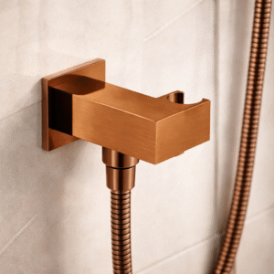 Hand shower holder by Aquilo in Rose Gold Brass – product photo