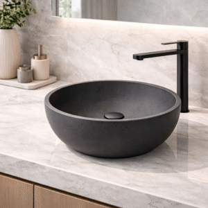 Luxury  bathroom with Wash basin designs by Aquilo in Black Sandstone