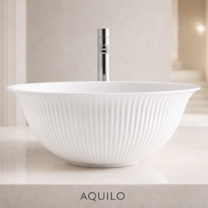 Table top washbasin by Aquilo in White  Ceramic – product photo